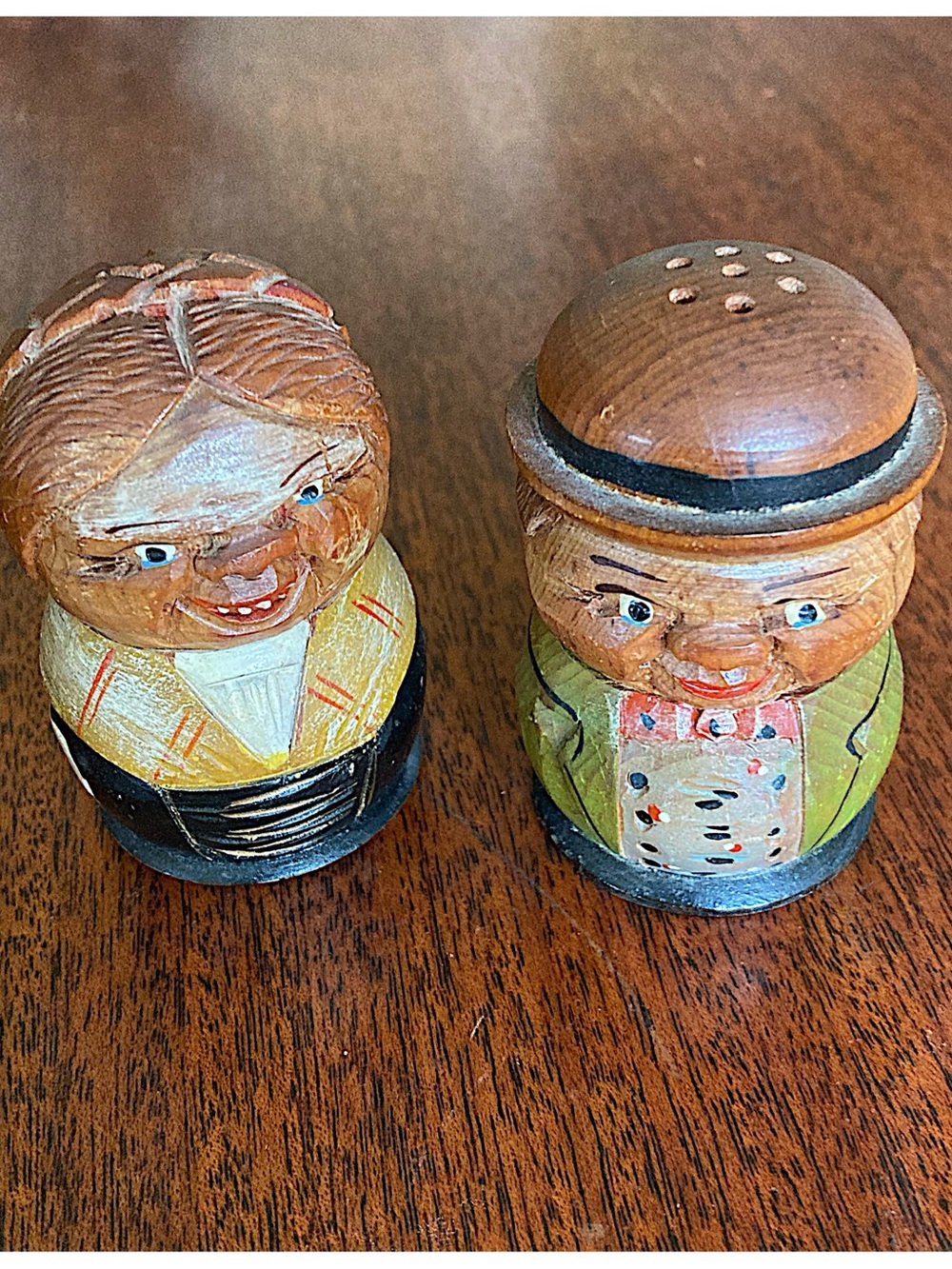 Anri Carved Wood Salt and Pepper Shakers